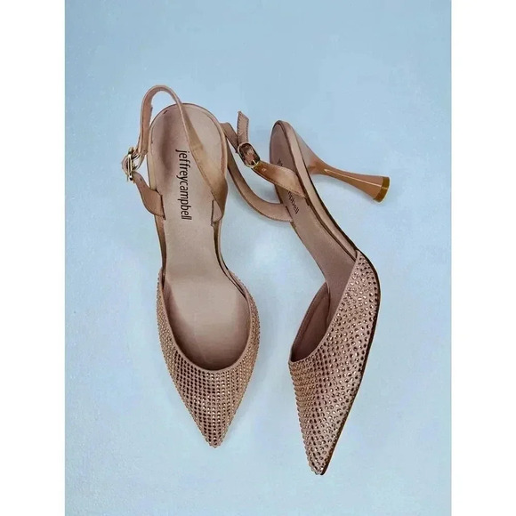 Jeffrey Campbell Zivote slingback pump heels size 8.5 embellished - Picture 5 of 11